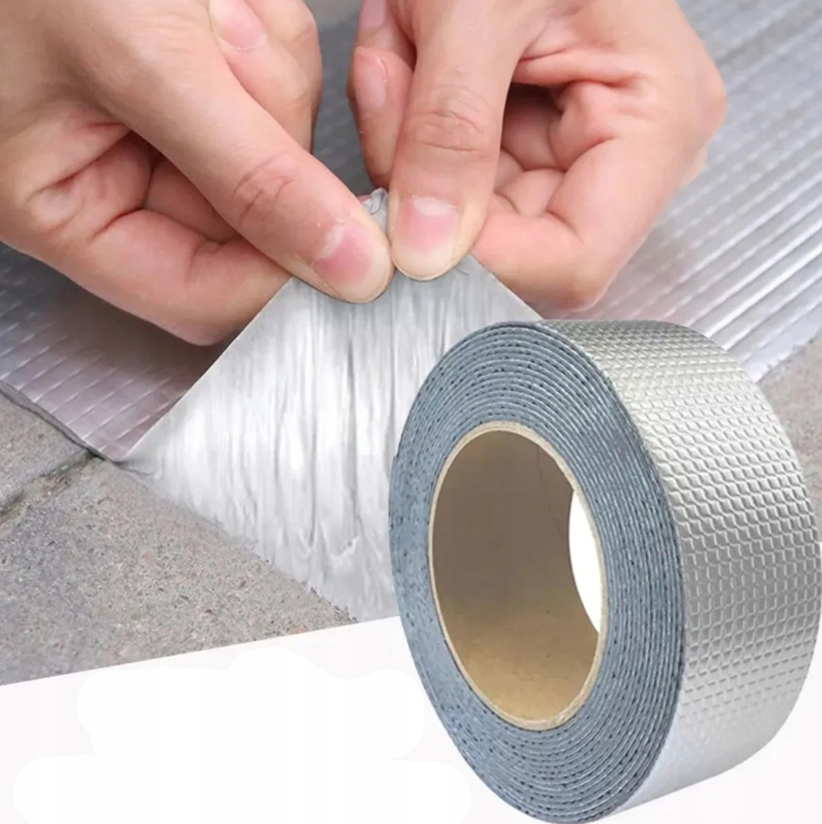 Banda adeziva pentru reparatii, Zola, din aluminiu si cauciuc, lungime 5 m, argintie Banda adeziva pentru reparatii, Zola, din aluminiu si cauciuc, lungime 5 m, argintie